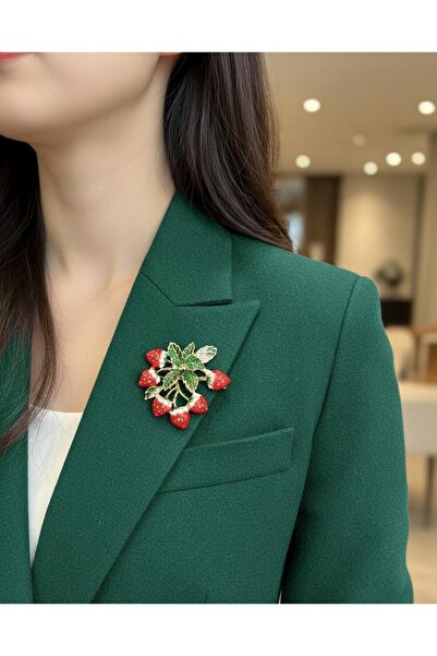 Defne ÇİLEK SALKIMI METAL BROŞ