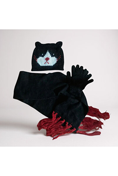 E-Giyimbank Children's Scarf, Beanie, Gloves Set Unisex Winter 3-Piece Set