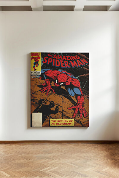 Kanvaspera Spider-Man Örümcek Adam - Kanvas Tablo - Vintage Marvel Çizgi Roma...