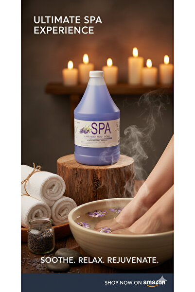 SPA منقوع القدمين باللافندر - سائل مغذي ومرخي للبشرة للعناية بالقدمين - 1 جال...