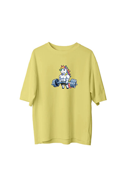 CANDLEMASTORE Unicorn Gym - Oversized T-Shirt