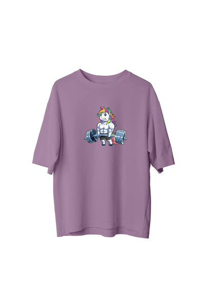 CANDLEMASTORE Unicorn Gym - Oversized T-Shirt