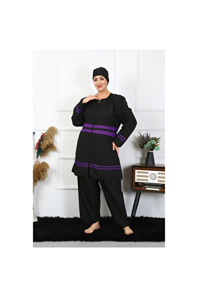 Narnuga Mi̇ray- Plus Size Hijab Swimsuit Black