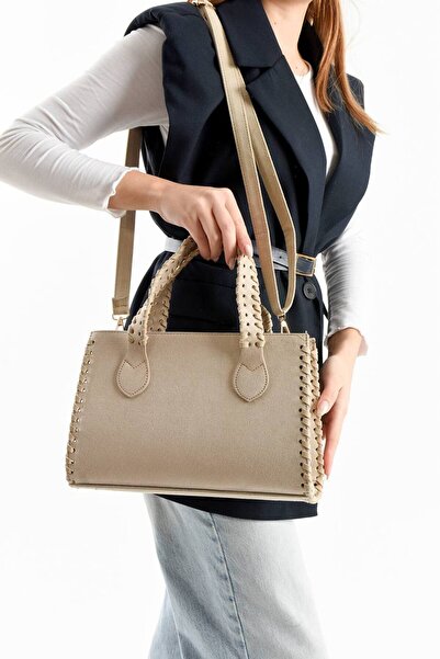 SHIKIRTI Suede Large Size Edge Leather Trim Stitched Model Women's Hand and S...