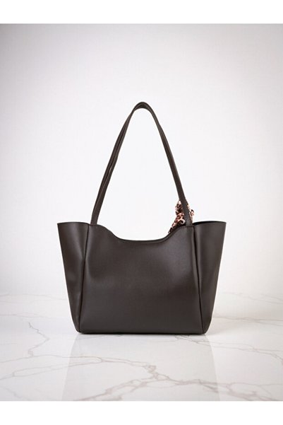 Mojeva LUMİ Kadın Fularlı Fermuarlı Shopper El ve Omuz Çantası (Fular Hediyedir Değişkenlik Gösterebilir.)