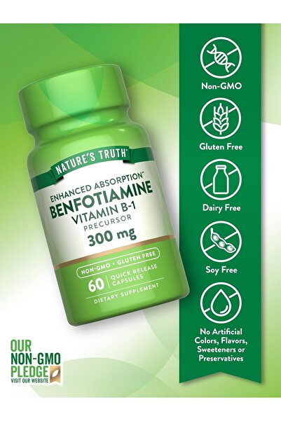 Nature's Truth Benfotiamine Antioxidants 300 mg 60 Quick Release Caps
