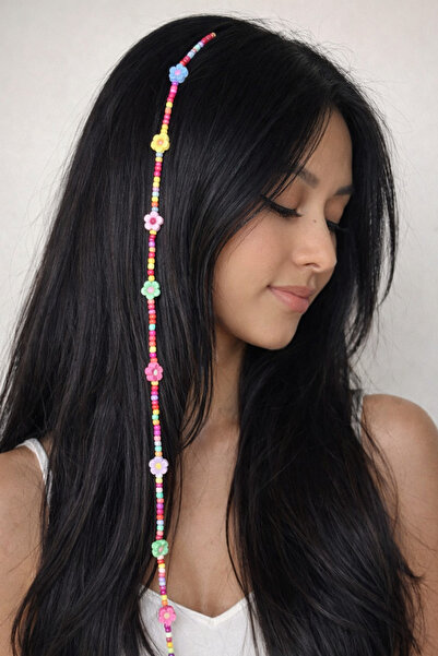 Femenino إكسسوار شعر مزين بالخرز الرملي على شكل زهور، خرز للشعر، زينة للشعر