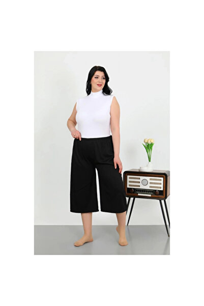 Narnuga Mi̇ray- Women's Plus Size Wrinkled Capri Pants