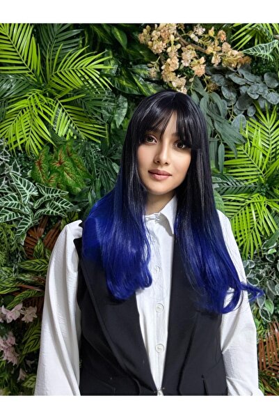 favorim peruk Siyah mavi dalgalı vip peruk