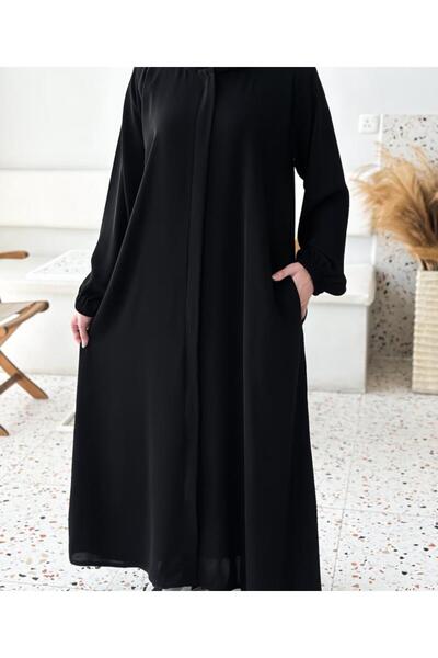 SAUDI عباية عملية بسحاب مخفي وجيوب وجيوب مخفية قصتها نص كلوش 3