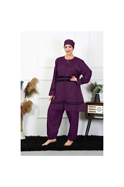 Narnuga Mi̇ray- Plus Size Hijab Swimsuit Purple