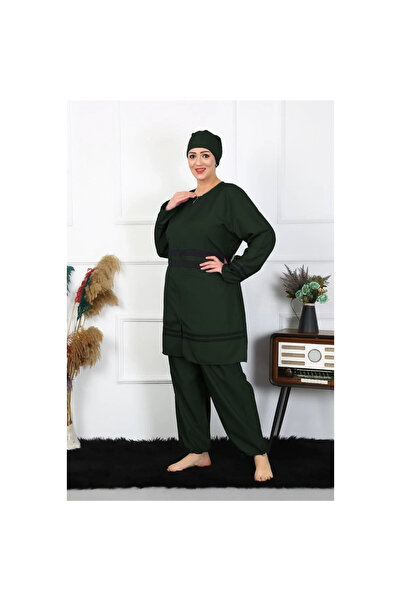 Narnuga Mi̇ray- Plus Size Hijab Swimsuit Khaki