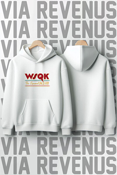 Vordevia Wsqk 94.5 Fm Stranger Things Printed Unisex Oversized Hooded Sweatshirt Custom Design Graphic Hoodie