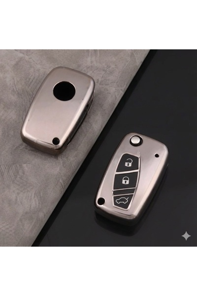 MericLine حافظة مفتاح السيارة الذكية المتوافقة مع فيات فيورينو، مصنوعة من الس...