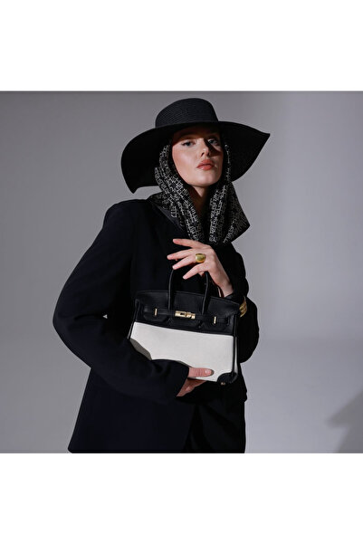 Levidor Deri kanvas çanta siyah