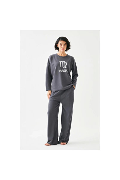 Narnuga Mi̇ray- Women's Smoked Virgo O Oversized 2-Piece Tracksuit Home Wear Set