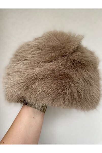 giez Russian kalpak model black fur-lined trendy hat beanie