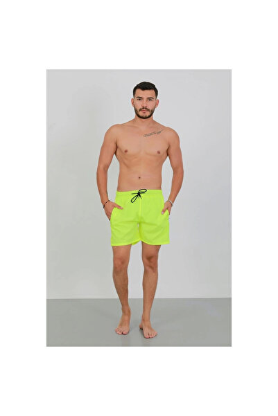 Narnuga Mi̇ray- Men's Zippered Pocket Swim Shorts Neon Green