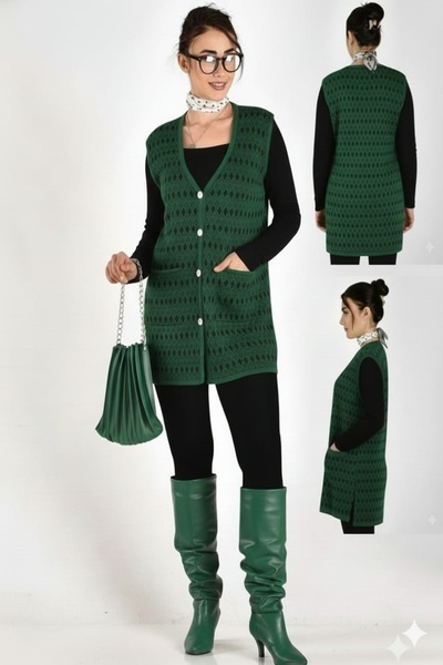 onno style women Classic Knitwear Colorful Buttoned Vest