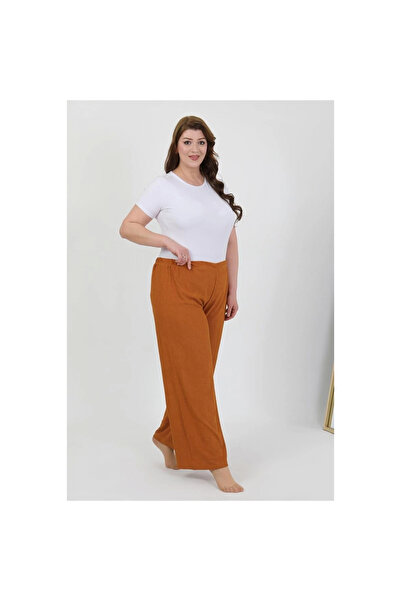 Narnuga Mi̇ray- Women's Plus Size Wrinkled Pants Cream
