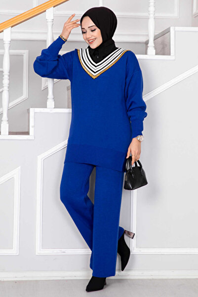 FİFTY ONE V-Neck Knitwear Women's Double Set