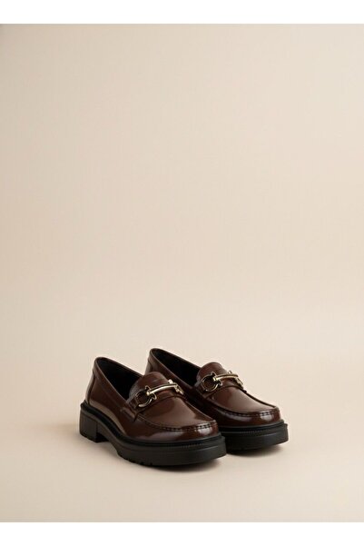 Babetty Women's Patent Leather Loafer Buckle Orthopedic Sole Oxford Classic Casual Stylish Detailed Shoes