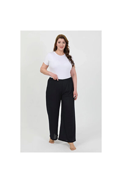 Narnuga Mi̇ray- Women's Plus Size Wrinkled Pants Navy Blue