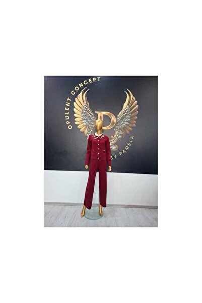 OEM BONNIE KNITTED BURGUNDY SUIT - BURGUNDY, ONE SIZE