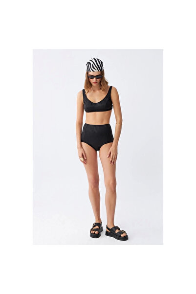 Narnuga Mi̇ray- Women's Basic Black Padded High Waist Bikini Set