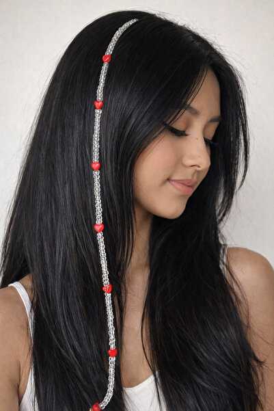 Femenino Heart Transparent Beaded Hair Accessory Hair Bead Tinsel Hair
