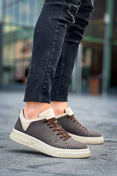 Zapatos حذاء رياضي رجالي كاجوال برباط من الكتان طراز KB-X204 KBT - لون أسمر