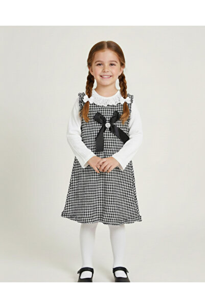 Egelite Детски комплект от 2 части с кариран десен за момичета на възраст 2-3-4-5-6-7 години