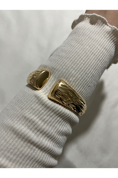 bonsesa Gold Kelepçe Bileklik, Kelepçe Bileklik, Çelik Kelepçe, Kalın Bileklik