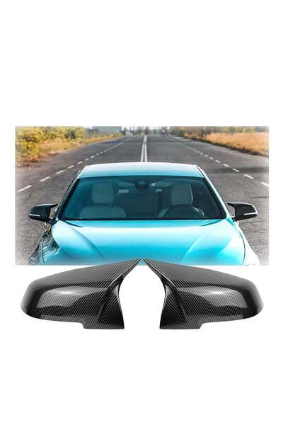 Generic Door Rearview Mirror Cover 2 Pcs Caps Replacement Carbon Fiber for BMW