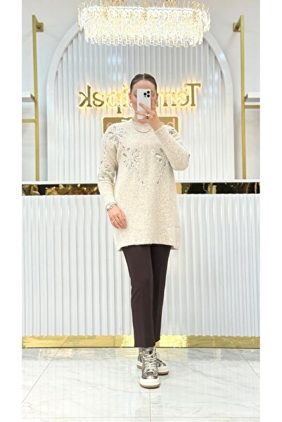 Nefise Oslo Pul Nakışlı Simit Yaka Tunik