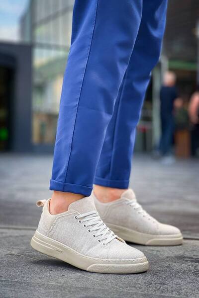 Zapatos Kb-X204 Men's Casual Lace-Up Linen Sports Sneaker Shoes Kbt - Beige