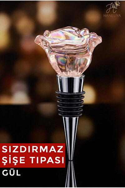 Haneliya Gül Şarap Şişe Yağ İçecek Tıpası Kristal Görünümlü - Hava Sızdırmaz ...