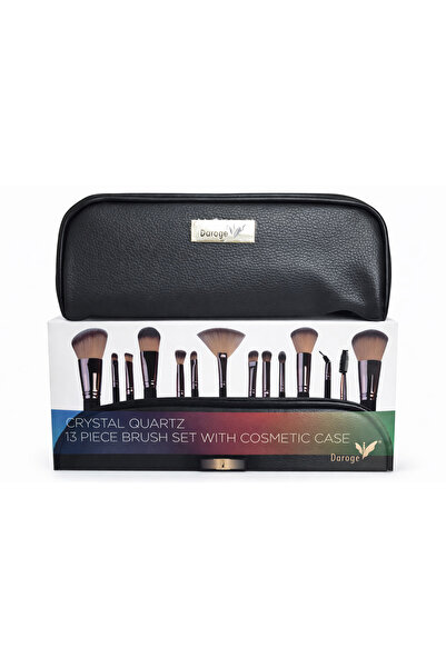 daroge crystal quartz 13 piece brush set with cosmetic case