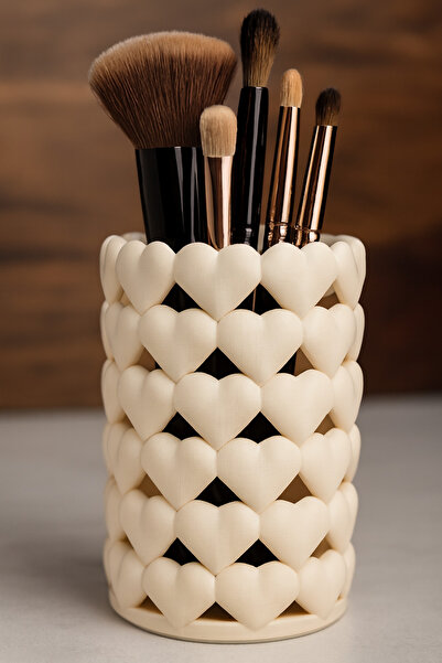 END Design 3D Printing Heart Patterned Organizer |   Makeup and Desk Organizer Pen Holder with 2 Different Size Options