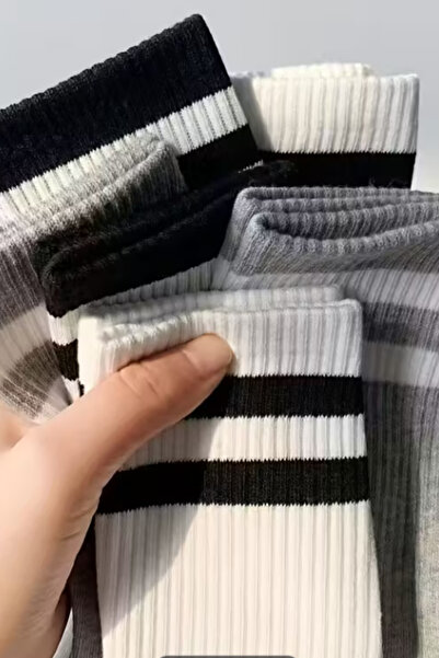 PatiPati Şeritli Unisex Tenis Çorabı | Pamuklu, Nefes Alabilen Günlük Spor Ço...