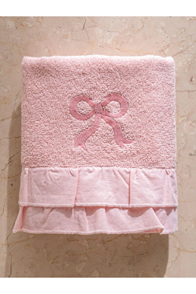 LC Waikiki LCW HOME Pembe Fiyonk Nakışlı Yüz Havlusu 50x80 Cm