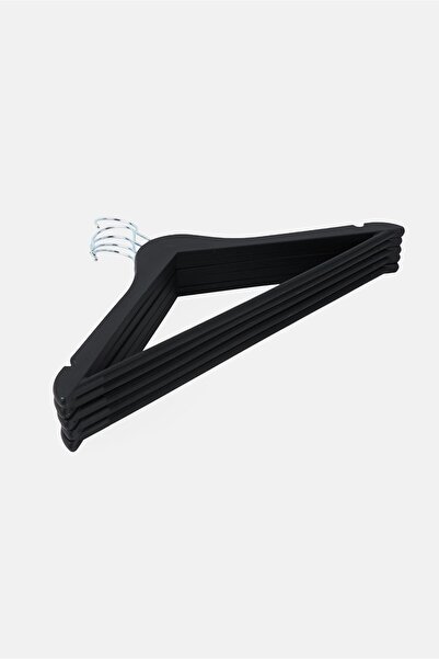 Lifestyle 5 Pieces Non-Slip Rubberized Hangers Set, Black