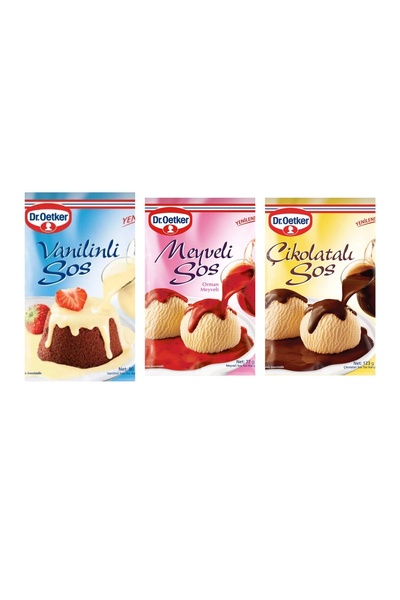 Dr. Oetker Vanlinli Sos 80 Gr+Meyveli Sos 77 Gr+Çikolatalı Sos 123 Gr 3’Lü Set