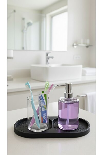 GLOW LUXE Black Color Silicone Oil Pot Base & Soap Dish Base – Oval 2-Compart...