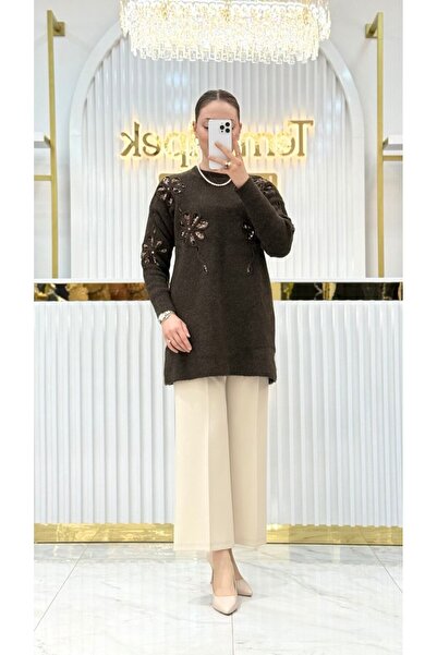 Nefise Oslo Pul Nakışlı Simit Yaka Tunik