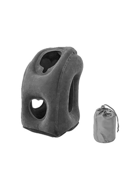 MORANO Inflatable flight neck pillow with portable bag, comfortable for the neck to avoid pain, available in multiple colors.