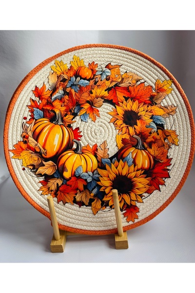 ELÇİÇEK HOME Supla, American Style, Decorative, Gift, Dft Printed Supla 2 Pieces with Coasters as a Gift