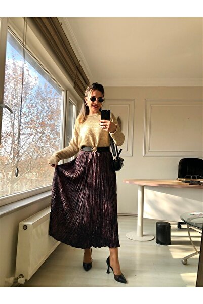 Gözde Tasarım Butik Women's Printed Maxi Length Long Belted Krasli Skirt