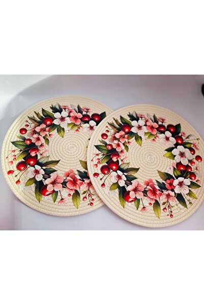 ELÇİÇEK HOME Supla, American Service, Decorative, Gift, Dft Printed Supla 2 Pieces