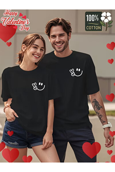 one button تي شيرت أساسي عادي مكون من قطعتين من القطن بنسبة 100% من Cute Smil...